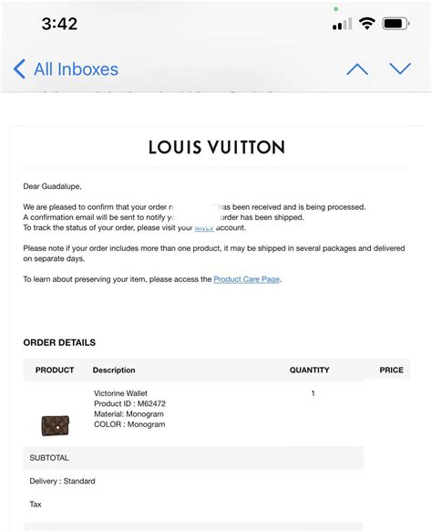 louis vuitton order status|louis vuitton order number.